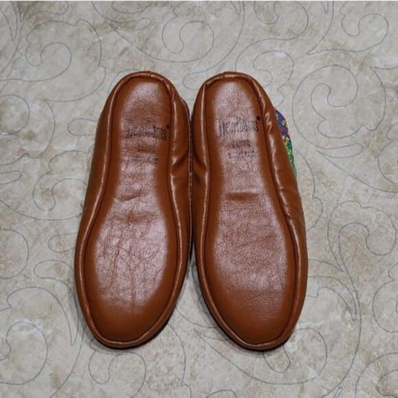 Vintage Dearfoams Quilt Pattern Faux Fur Lined Bootie Slippers M 6.5-7.5 - Picture 9 of 10